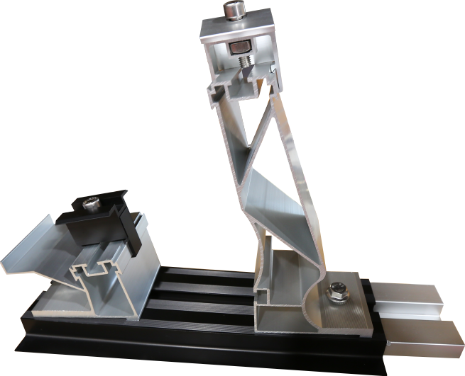 Struttura e kit in alluminio per pannelli solari su tetto piano