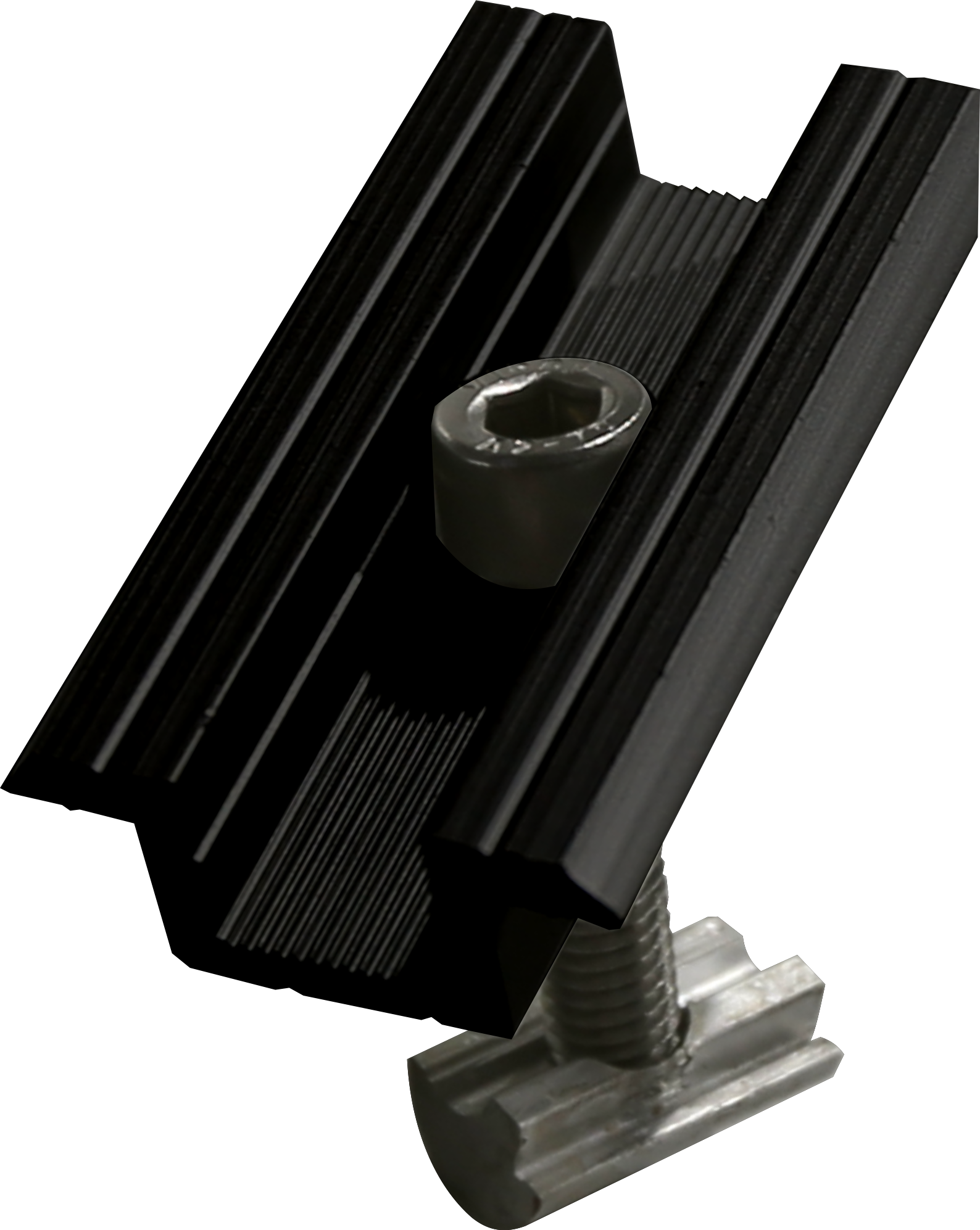 Morsetto centrale in alluminio nero con blocco