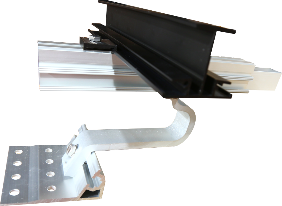 Ganci in alluminio per montaggio fotovoltaico su tetto a tegole